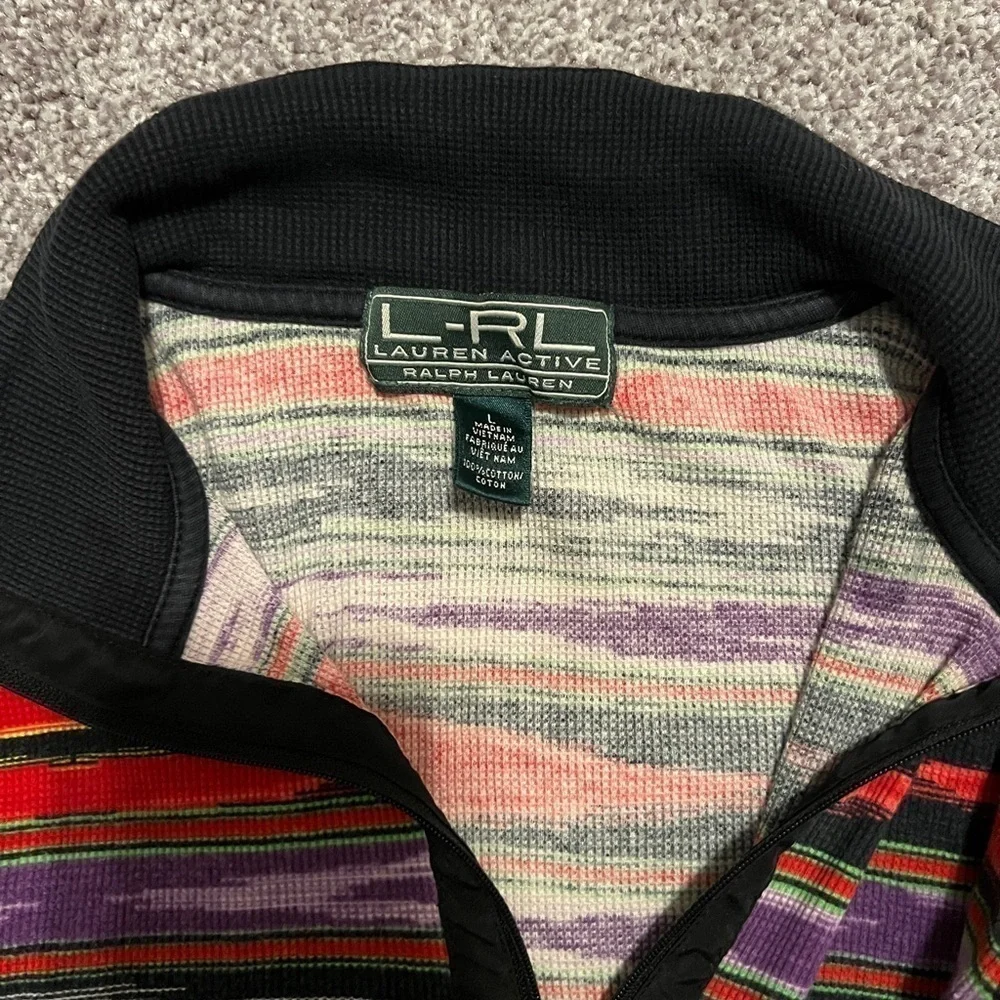 Lauren Athletic Ralph Lauren Striped Quarter Zip Sweater